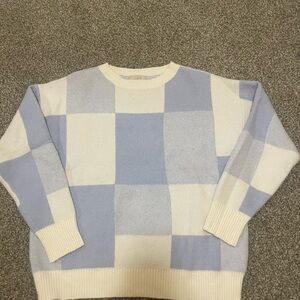 LOFT Checkered Crewneck Sweater